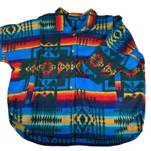 Native American Patterned Jacket fleece colorful‎ western